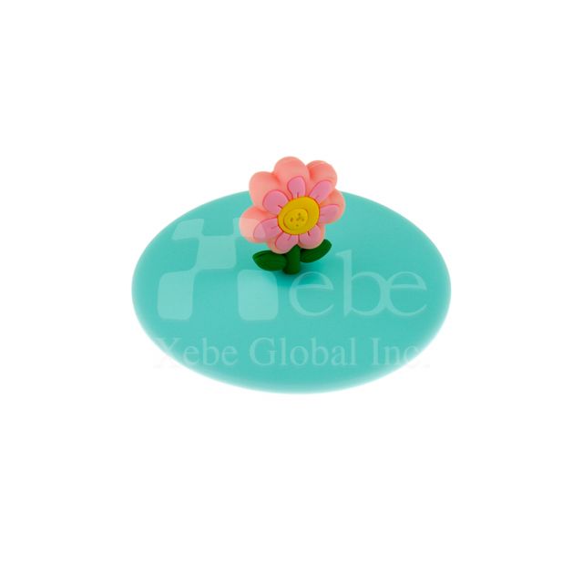 鮮豔花朵矽膠杯蓋