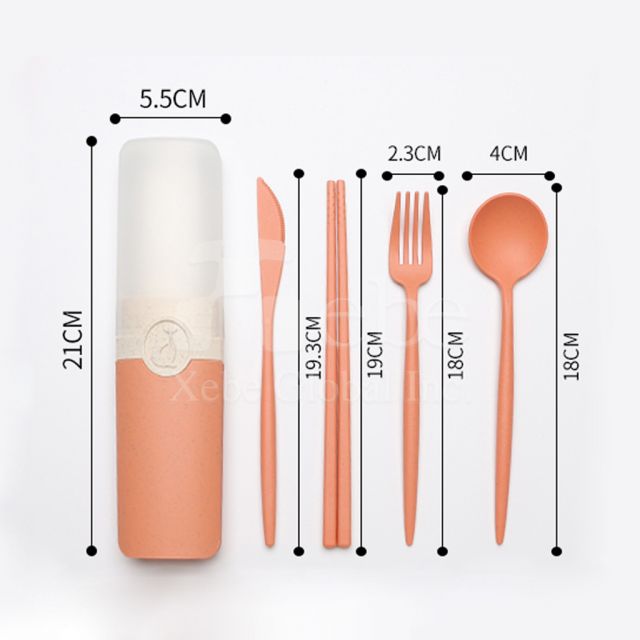 黃色小麥材質環保餐具組