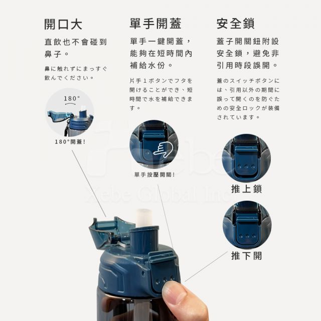 客製化大容量雙飲水壺