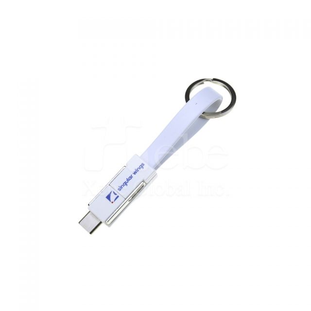 純白可收納客製化USB充電線