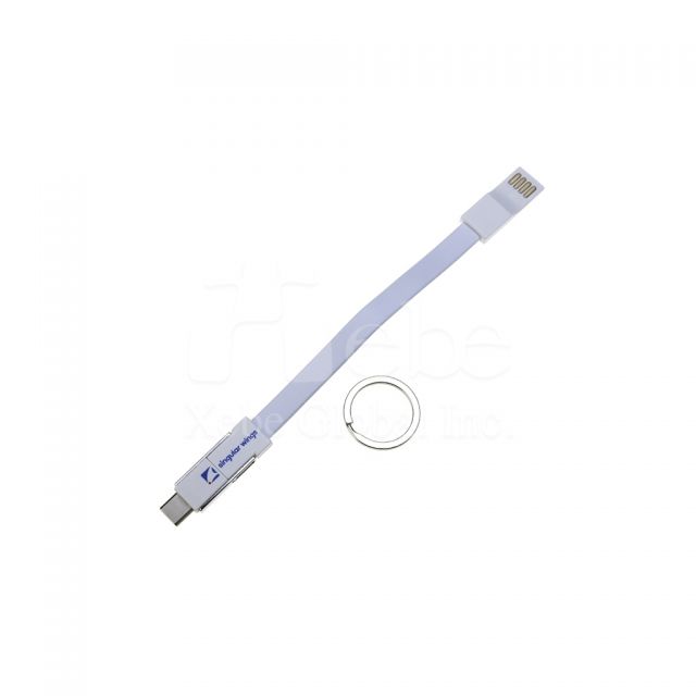純白可收納客製化USB充電線
