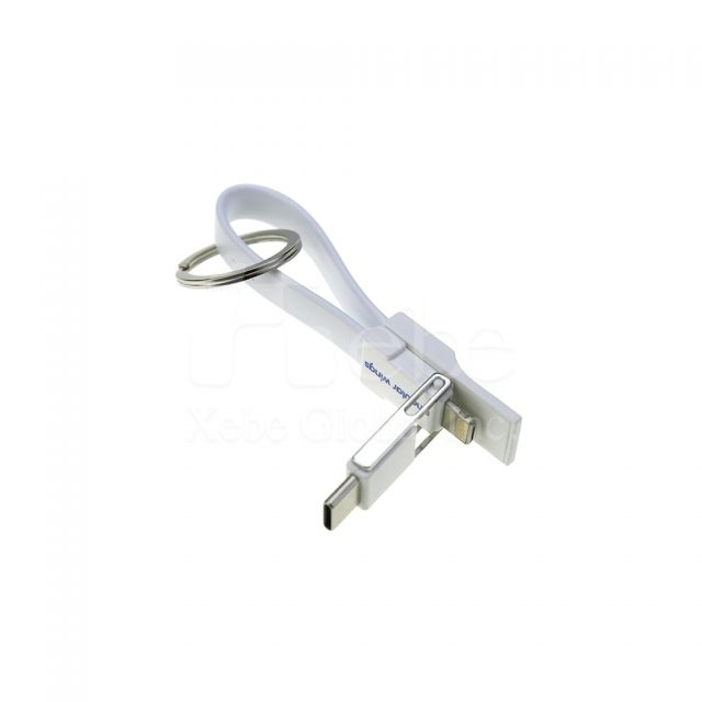 純白可收納客製化USB充電線
