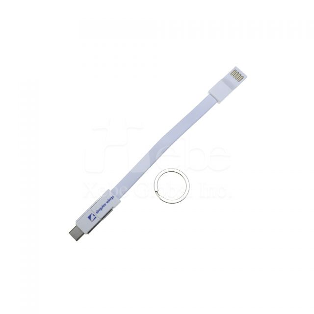 純白可收納客製化USB充電線