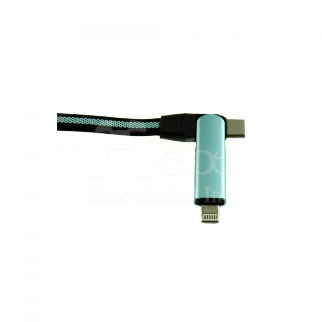 綠色旋轉頭設計客製化USB充電線