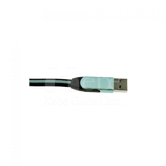 綠色旋轉頭設計客製化USB充電線