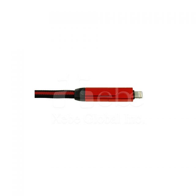 鮮豔紅旋轉式客製化USB充電線