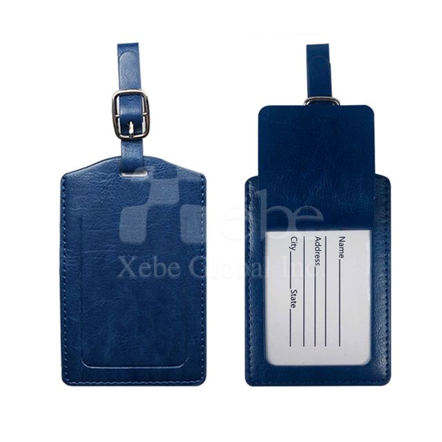 深藍色掀蓋式客製化行李牌