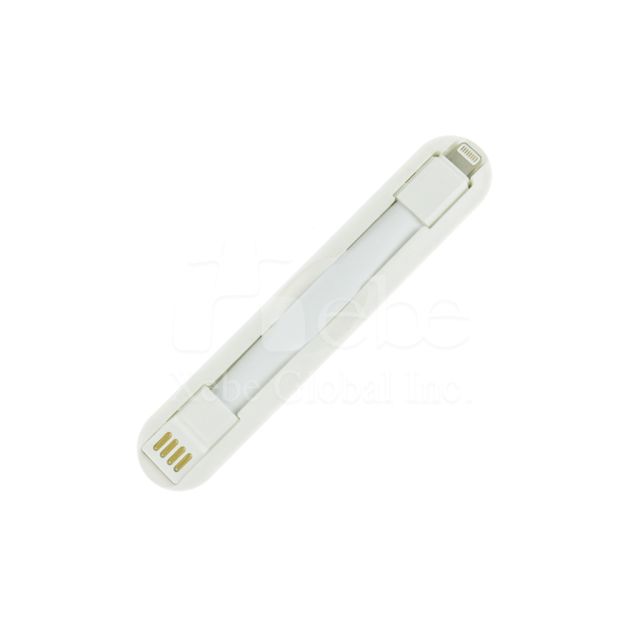 白色客製化輕巧USB充電線