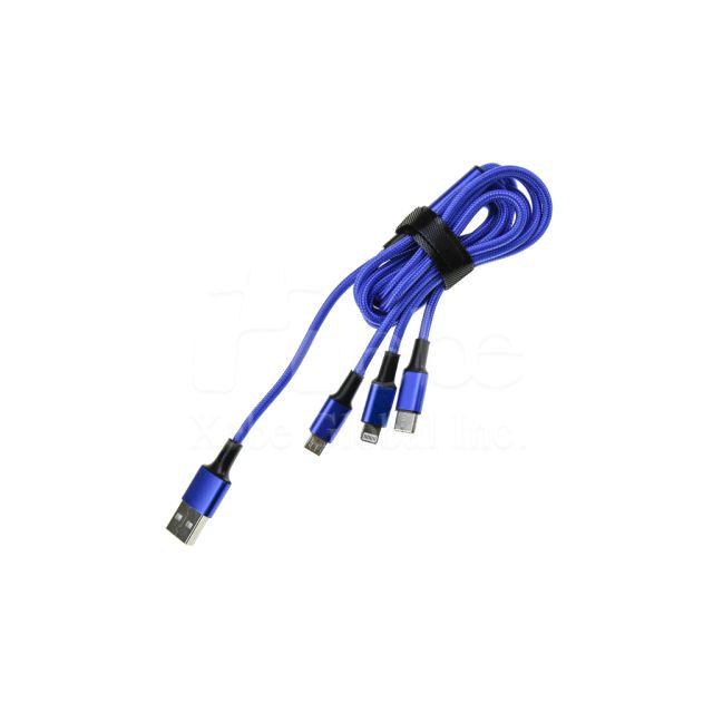 藍紫色四合一USB充電線