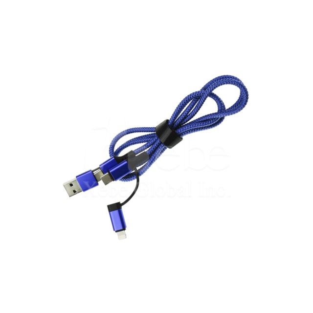藍紫色四合一USB充電線