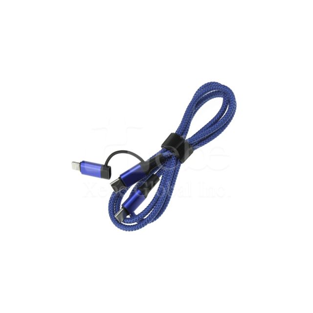 藍紫色四合一USB充電線