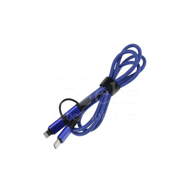 藍紫色四合一USB充電線