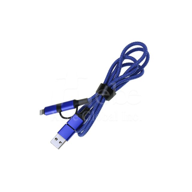 藍紫色四合一USB充電線