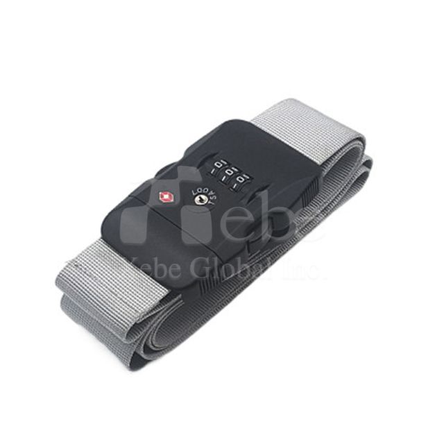 灰色海關鎖行李束帶 客製化行李束帶