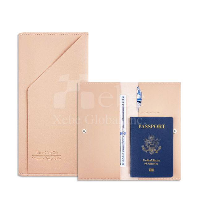 櫻花粉長版護照夾 多功能客製化護照套