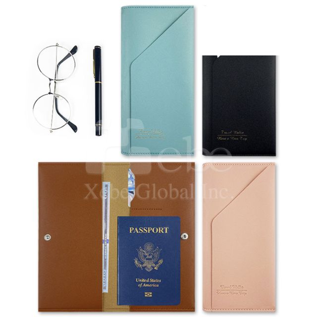 櫻花粉長版護照夾 多功能客製化護照套