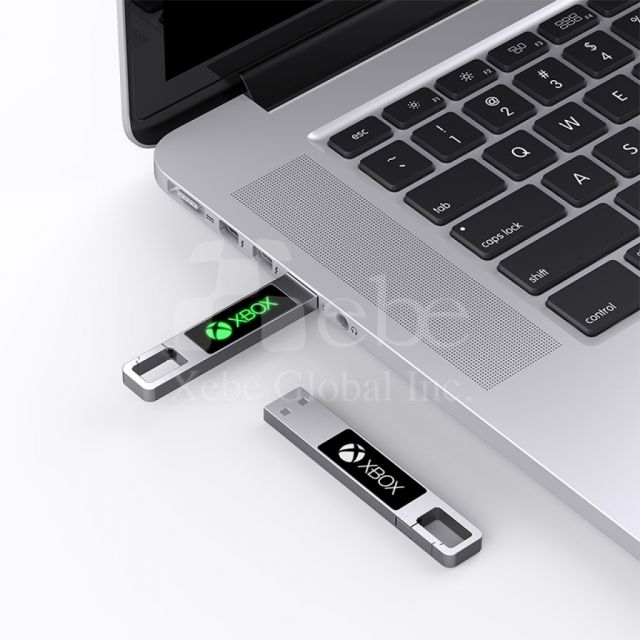 銀色方形發光經典隨身碟