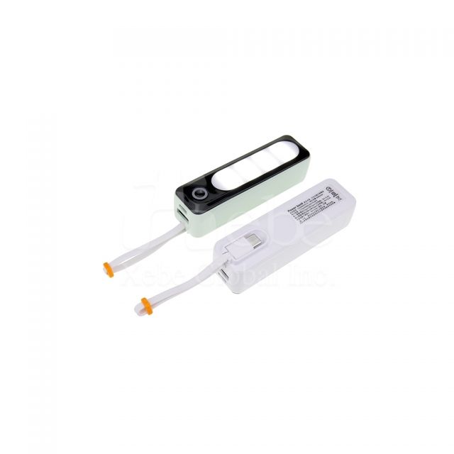 迷你自帶線行動電源印刷 3000mAh