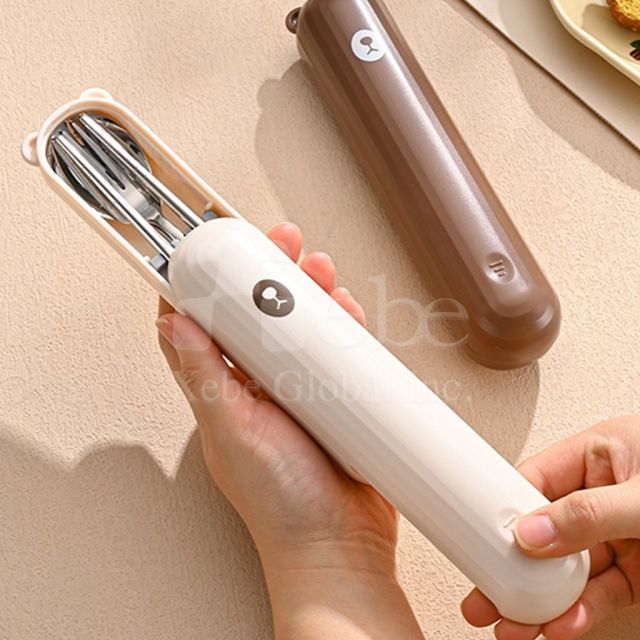客製化小熊不鏽鋼環保餐具組