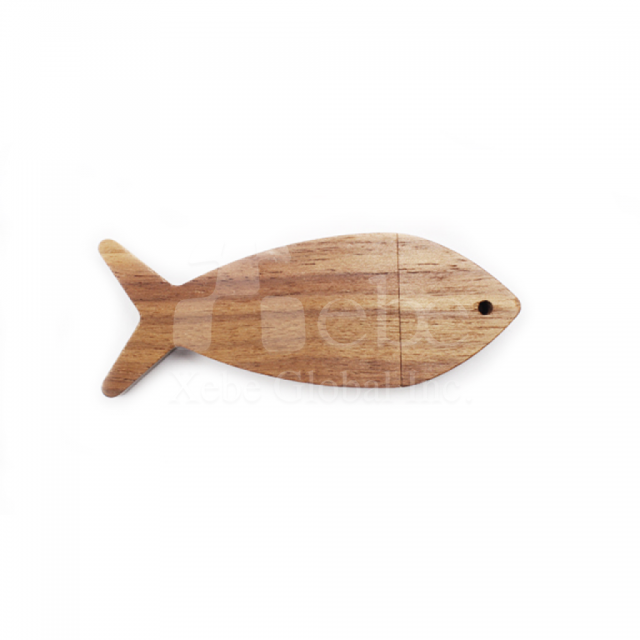 木頭製魚造型隨身碟