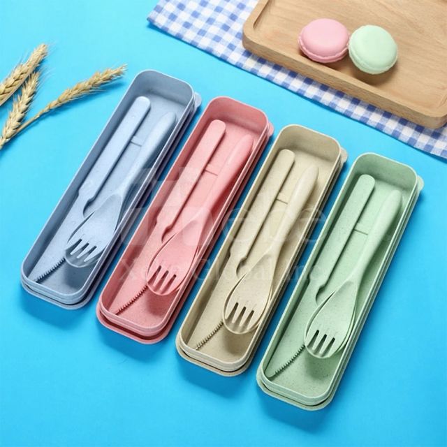 客製化小麥環保餐具三件組