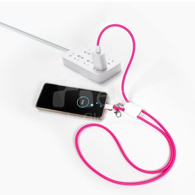 手機掛繩充電線二合一 