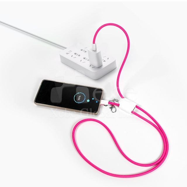 綠色充電線手機掛繩多合一 