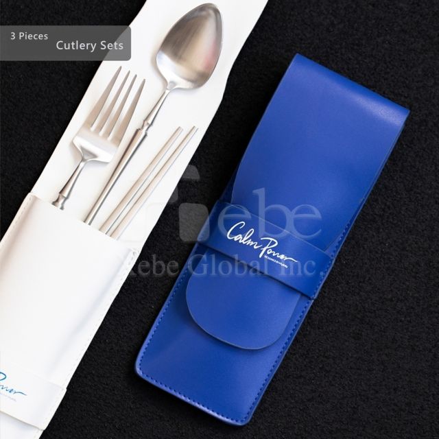 客製皮革不鏽鋼環保餐具組