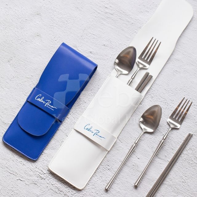 客製皮革不鏽鋼環保餐具組