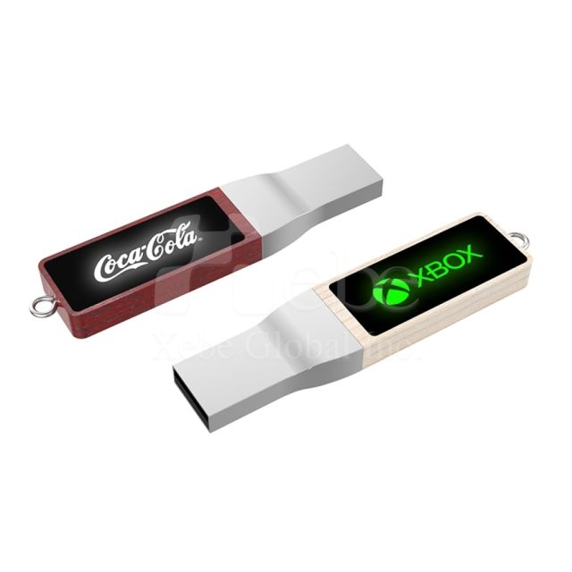 LED發光木頭隨身碟 木質USB