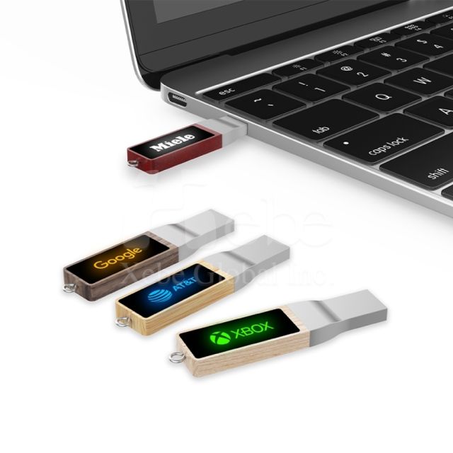 LED發光木頭隨身碟 木質USB