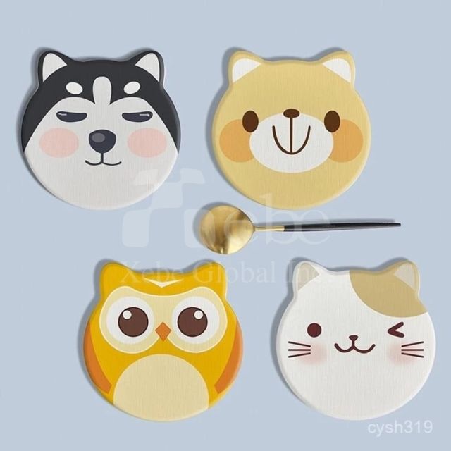 哈士奇造型杯墊 小狗吸水杯墊