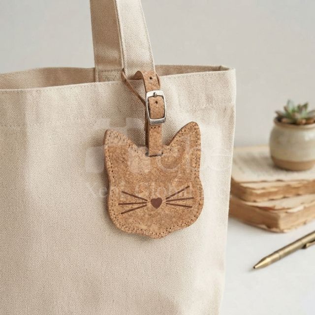 咖啡渣貓咪造型行李牌 環保禮品